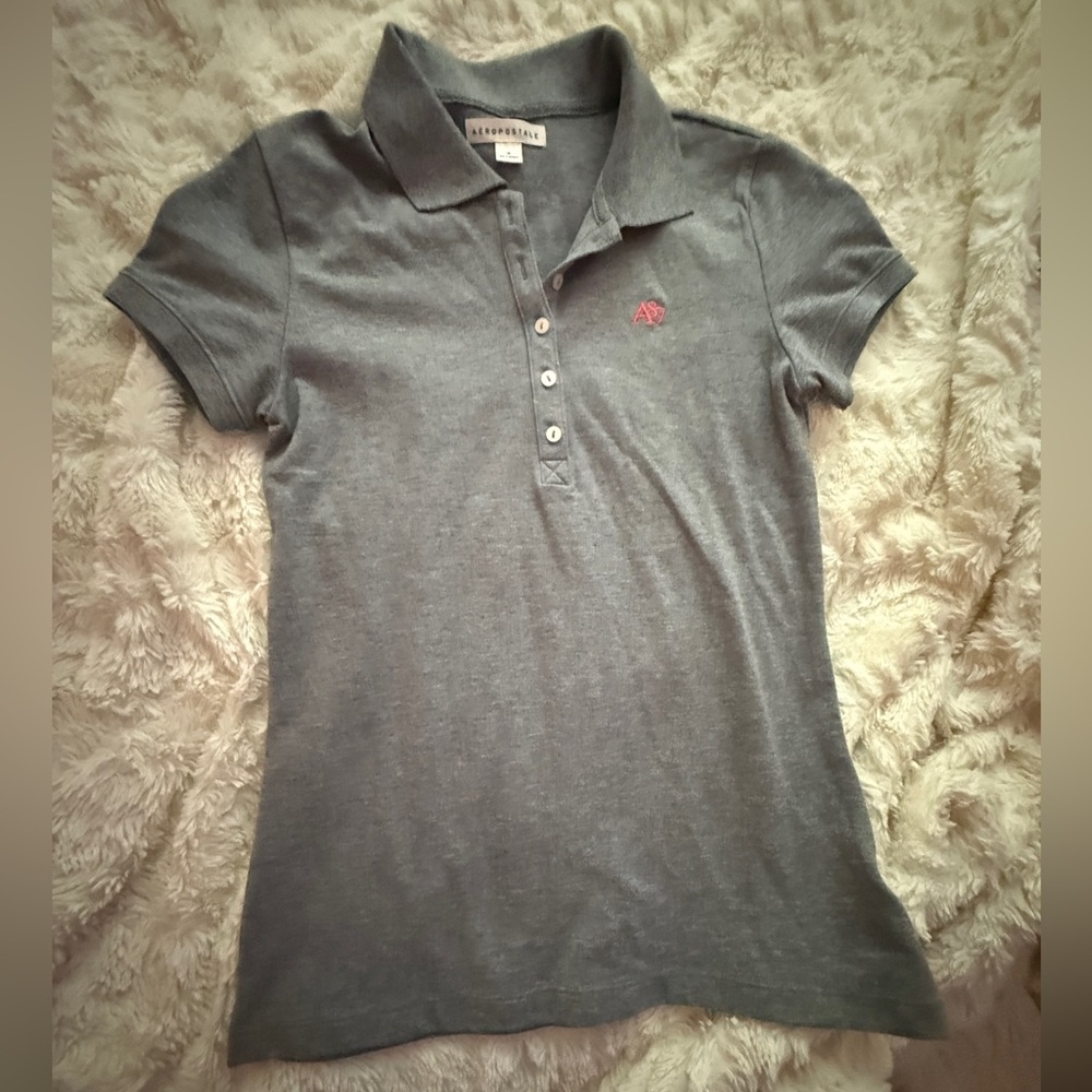 Aeropostale Gray Polo Shirt- M